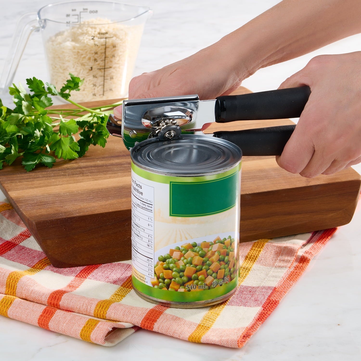 Stainless Steel Comfort Cushion Handle Grip Can Opener, Black