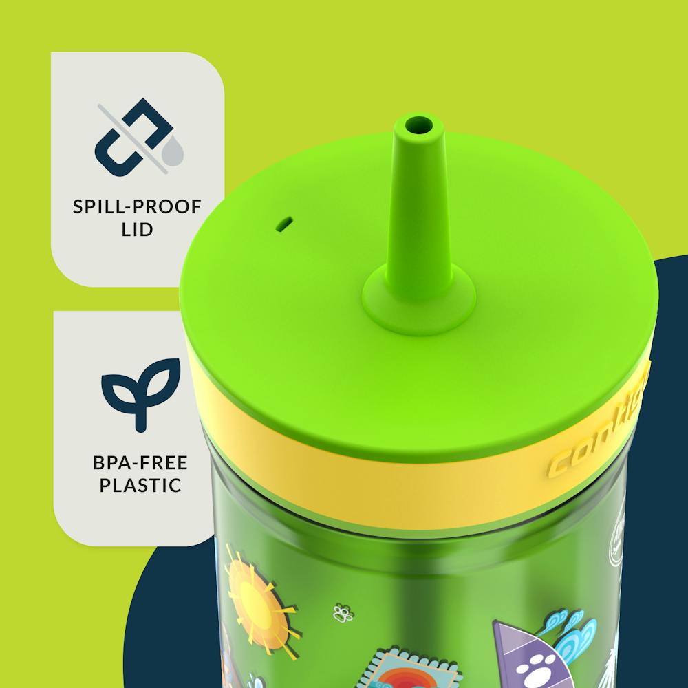 Contigo® Kids Leighton Spill-Proof Tumbler with Straw, 14 oz, 2pk - Cool Lime & Glacier