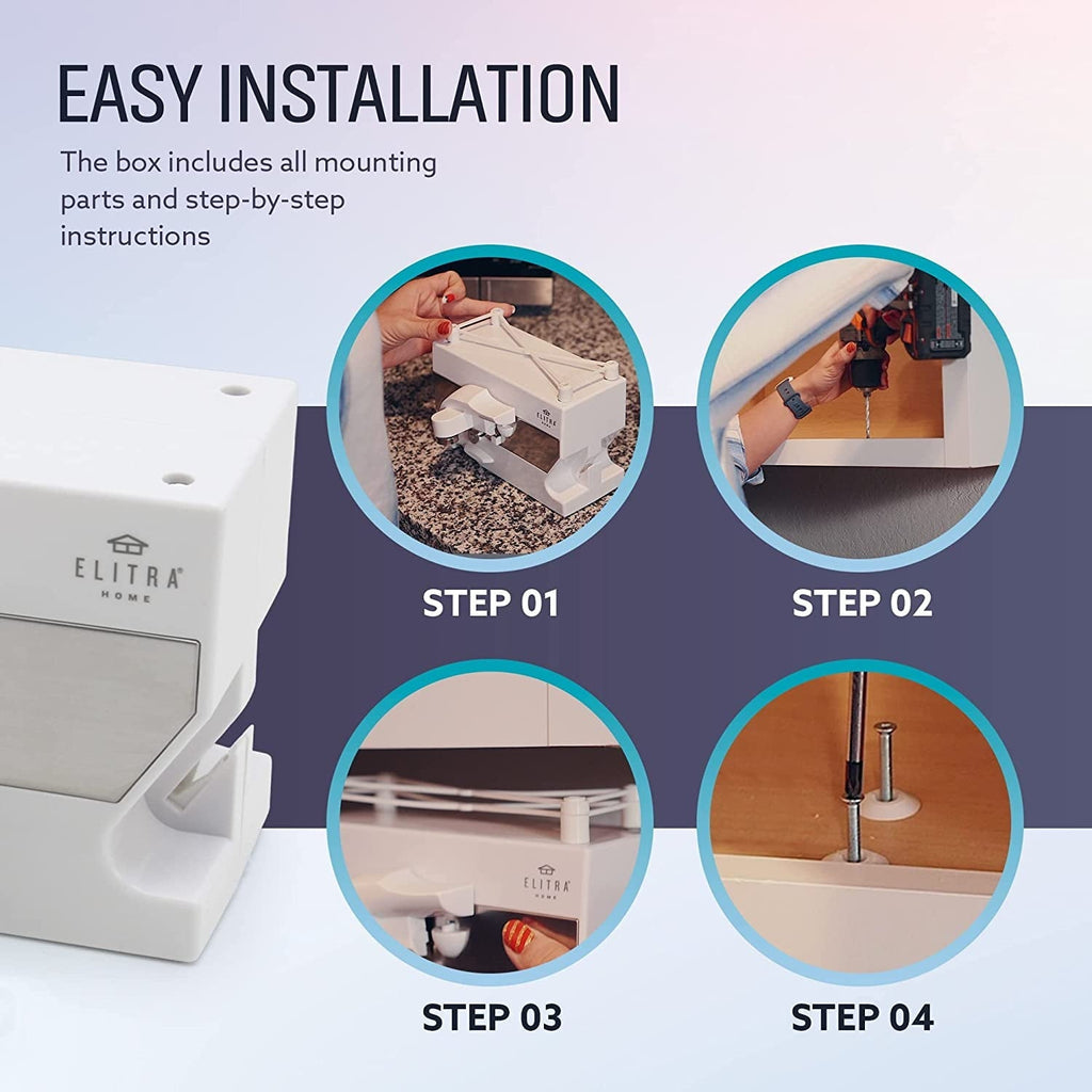 3 in 1 Under the Cabinet Electric Can Opener, Blade Sharpener, Bottle Opener, Under The Counter Mount, For Lar...