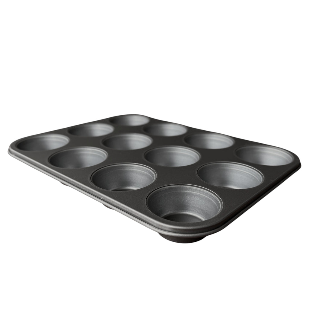 12-Cup Nonstick Muffin Pan, Cupcake Pan, 2.9" Diameter Cup, Gray, 1 Count