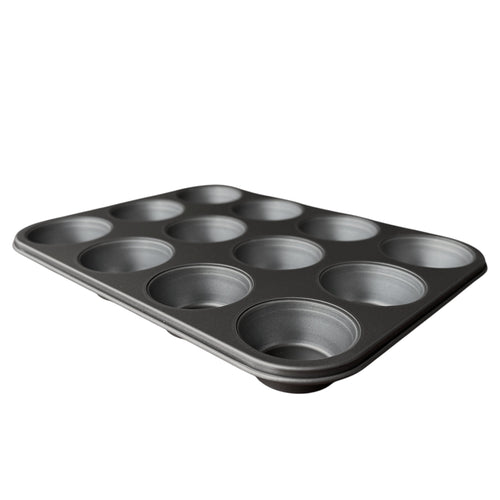 12-Cup Nonstick Muffin Pan, Cupcake Pan, 2.9" Diameter Cup, Gray, 1 Count