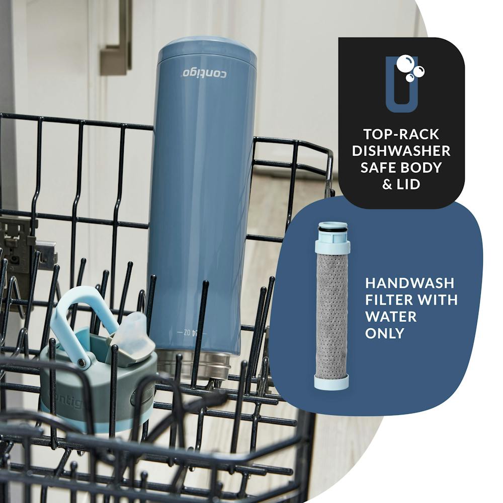Contigo® Wells Chill Stainless Steel Filter Water Bottle with AUTOSPOUT® Straw Lid, 24 Oz. - Dark Ice