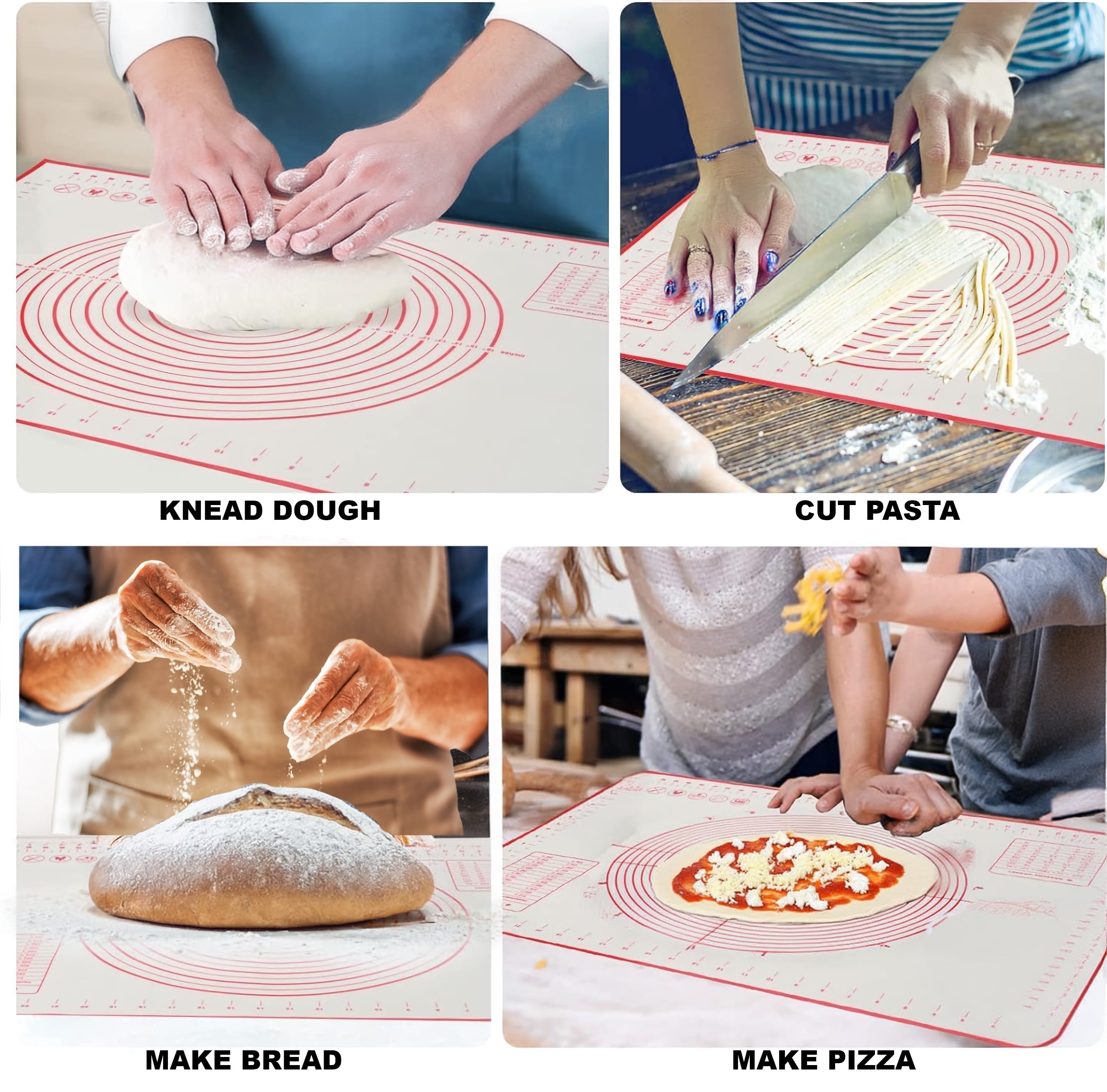 Reusable Silicone 24"x 18" Pastry Mat with Measurements