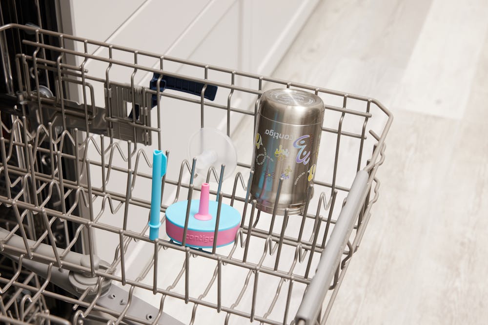 Contigo® Kids Leighton Spill-Proof Stainless Steel Tumbler with Straw, 12oz. - Blue Raspberry Butterflies