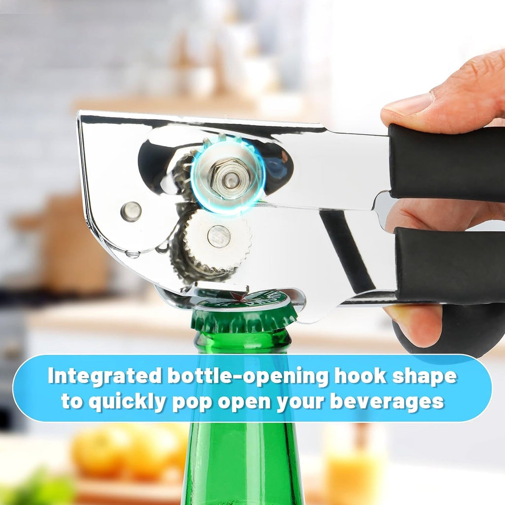Commercial Can Opener Manual Heavy Duty Stainless Steel Handheld Smooth Edge Can Opener for Seniors for Kitchen